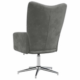 vidaXL Fotel, ciemnoszary, obity aksamitem