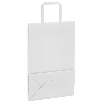 Torby papierowe 250 szt. z uchwytami białe 21x11x31 cm