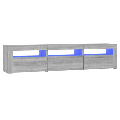 vidaXL Szafka pod TV z oświetleniem LED, szarość sonoma, 180x35x40 cm