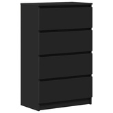 Komoda, czarna, 60x35x98,5 cm, materiał drewnopochodny