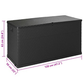 Skrzynia ogrodowa, antracytowa, 120x56x63 cm, rattan PP