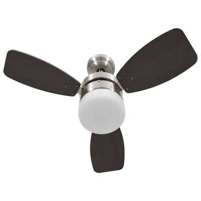 vidaXL Wentylator sufitowy z lampą i pilotem, 76 cm, ciemnobrązowy