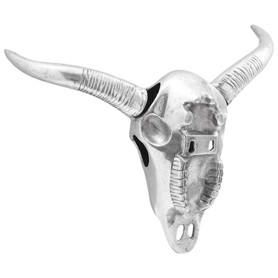 Czaszka byka Srebrny 34 x 13 x 53 cm Aluminium