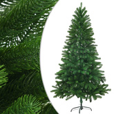 vidaXL Sztuczna choinka z lampkami i bombkami, 150 cm, zielona model standard