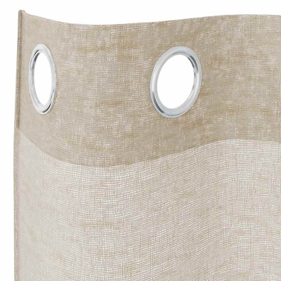 Firany Voile z zasłonami 2 pcs piaskowy 245 x 140 cm Poliester