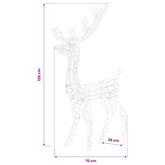 Akrylowe renifery ozdobne, 3 szt., 120 cm, niebieskie