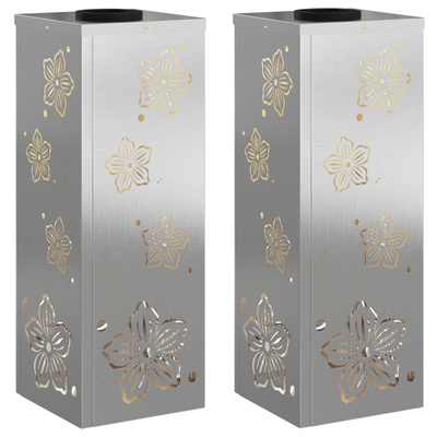 Słoneczna LED lampa na ścieżkę 2 pcs Srebrny Stal nierdzewna