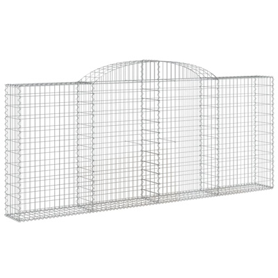 Kosze gabionowe, 4 szt, 300x30x120/140 cm, galwanizowane żelazo