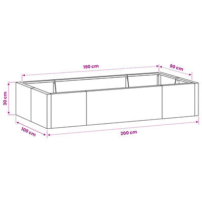 Mur oporowy 6 szt. 200 x 100 x 30 cm Stal kortenowska Rdzawy