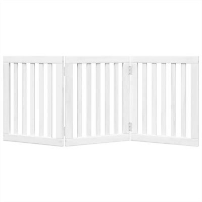 Składana bramka zabezpieczająca dla psa, 3 panele, biała, 150cm