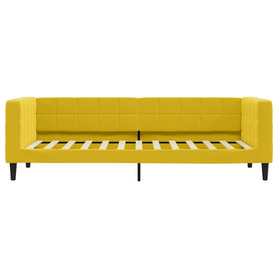 Sofa z funkcją spania, żółta, 80x200 cm, obita aksamitem