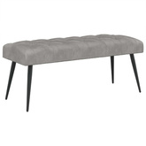 Ławka z guzikami jasnoszary 110 x 40 x 46 cm Welur