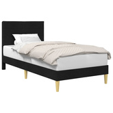 Ramka łóżka Z zagłówkiem Czarny 90 x 190 cm tkanina