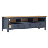 vidaXL Szafka pod TV Hill, szara, 158x40x47 cm, lite drewno sosnowe