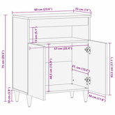 Bufet Czarny 60 x 33 x 75 cm Drewno z mango