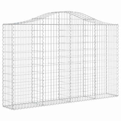 Kosze gabionowe, 2 szt, 200x30x120/140 cm, galwanizowane żelazo