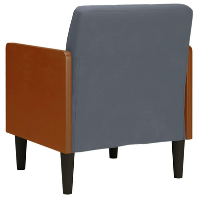 Sofa Fotel z Podłokietnikami Ciemnoszary 55 cm Aksamit