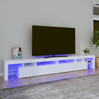 vidaXL Szafka pod TV z oświetleniem LED, biała, 260x36,5x40 cm
