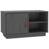 vidaXL Szafka pod TV, szara, 70x34x40 cm, lite drewno sosnowe