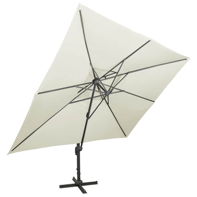 Parasol ogrodowy Cantilever z podwójną górą, piaskowy, 400x300 cm