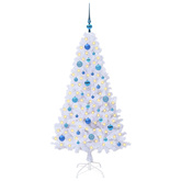 Sztuczna choinka z 150 diodami LED Biały 150 cm PVC i stal