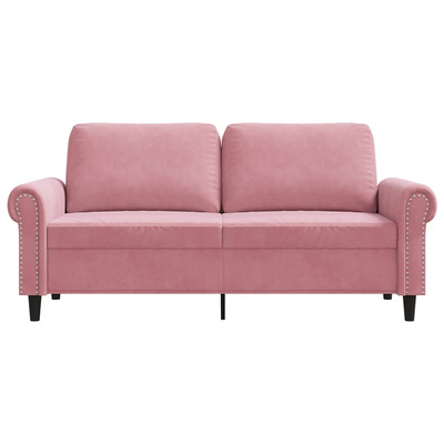 Sofa 2-osobowa, różowy, 140 cm, tapicerowana aksamitem