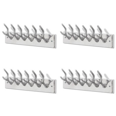 Wieszaki na płaszcze, 4 szt., srebrne, aluminiowe