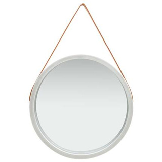 vidaXL Lustro ścienne na pasku, 60 cm, srebrne