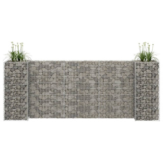 vidaXL Donica gabionowa w kształcie H, drut stalowy, 260x40x100 cm