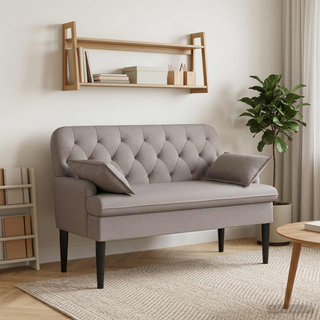 Sofa dwuosobowa z guzikowym pikowaniem Ciemnoszary tkanina