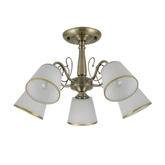 Losanna Lampa Wisząca Patynowy 5X40W E14 Klosz Biały Z Obwódką