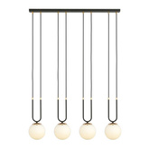 Lampa wisząca GLAM 4 BLACK/OPAL