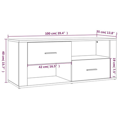 vidaXL Szafka pod TV, biała, 100x35x40 cm, materiał drewnopochodny wariant 4