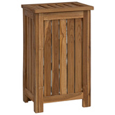 Kosz na pranie naturalny 35 x 25 x 60 cm Lite drewno teakowe