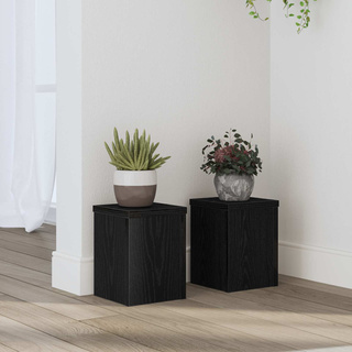 Stojak na rośliny 2 pcs Czarny Dąb 15 x 15 x 20 cm