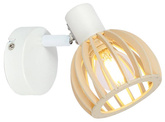 Lampa ścienna kinkiet 1X25W E14 Biały + Drewno ATARRI 91-68019