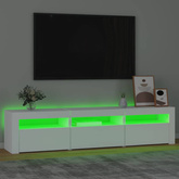 vidaXL Szafka pod TV z oświetleniem LED, biała, 180x35x40 cm