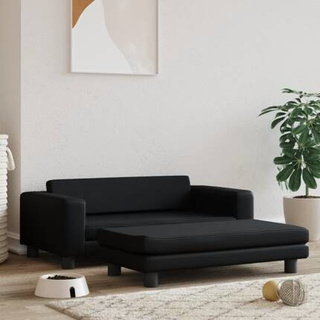 vidaXL Legowisko dla psa z dostawką, czarne, 100x50x30 cm, ekoskóra