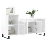vidaXL Szafka pod TV, wysoki połysk, biała, 100x35x55 cm