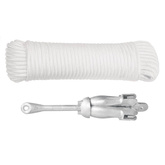Składana kotwica z liną, srebrna, 2,5 kg, żeliwo ciągliwe