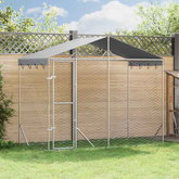 vidaXL Kojec dla psa, z dachem, srebrny, 3x1,5x2,5 m, stal