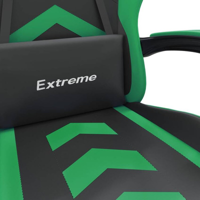 vidaXL Obrotowy fotel gamingowy z podnóżkiem, czarno-zielony model standard
