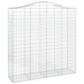 Kosze gabionowe, 5 szt, 200x50x200/220 cm, galwanizowane żelazo