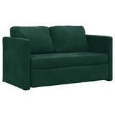 Sofa podłogowa 2-w-1, ciemnozielona, 122x204x55 cm, aksamit