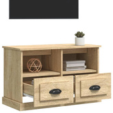 vidaXL Szafka pod TV, dąb sonoma, 80x35x50 cm, materiał drewnopochodny