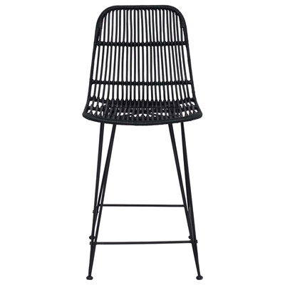 Stołek barowy 2 szt. Czarny 44 x 54 x 96 cm Rattan i Stal