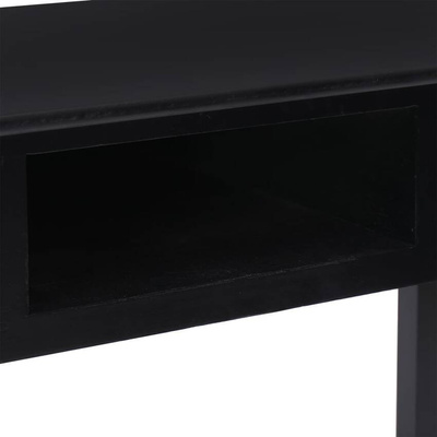 vidaXL Biurko, czarne, 108x45x76 cm, lite drewno paulowni