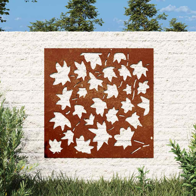 Ogrodowa dekoracja ścienna, 55x55 cm, stal kortenowska, klon