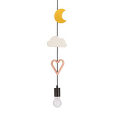 Trio hcsm p lampa wisząca czarny 3x20W E27 iq kids różowy+biały+złoty
