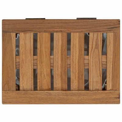 Kosz na pranie naturalny 35 x 25 x 60 cm Lite drewno teakowe